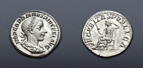 Large genuine silver Roman Antoninianus coin of Gordian III AD retailer 238-244 Rome 24 mm 3.31g