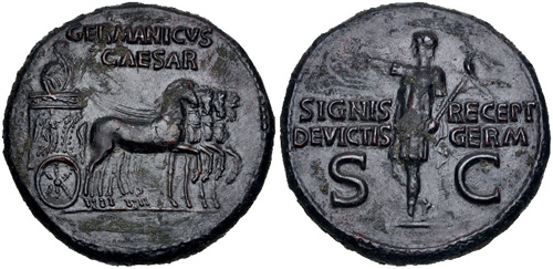 Cng Eauction 436 Germanicus Died Ad 19 Ae Dupondius 29mm 16 51 G 7h Rome Mint Struck Under Gaius Caligula Ad 37 41