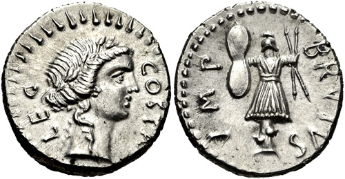 CNG The Coin Shop. Brutus. Late summer autumn 42 BC. AR Denarius