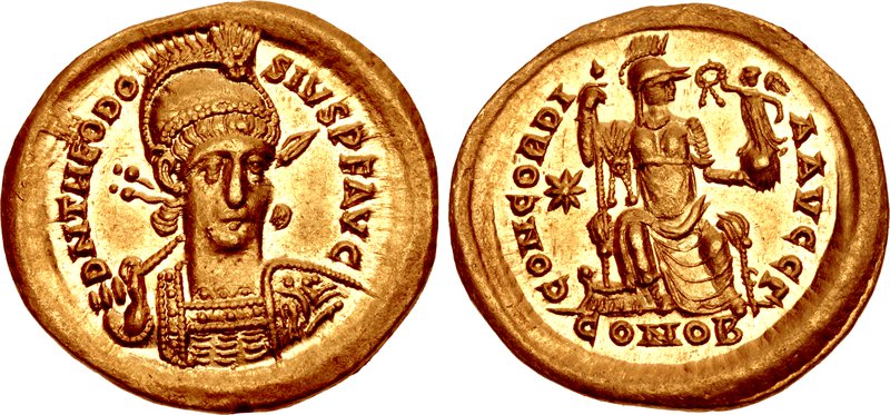 CNG: The Coin Shop. Theodosius II. AD 402-450. AV Solidus (22mm