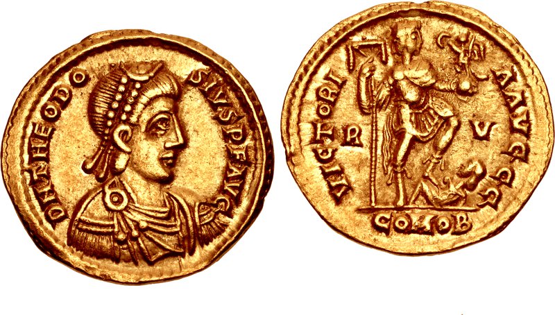 CNG: The Coin Shop. Theodosius II. AD 402-450. AV Solidus (22mm