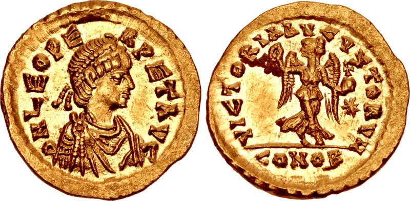 CNG: The Coin Shop. Leo I. AD 457-474. AV Tremissis (15mm