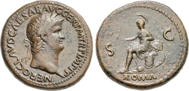 CNG: The Coin Shop. Nero. AD 54-68. Æ Sestertius (33mm, 27.14 g 