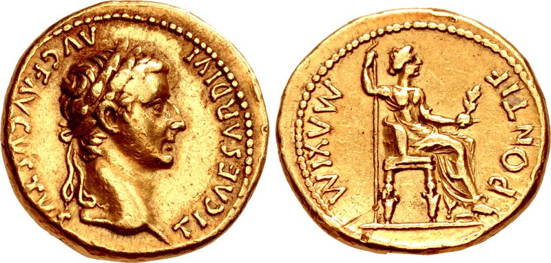 The Coin Shop. Tiberius. AD 14-37. AV Aureus (19mm, 7.77 g - CNG